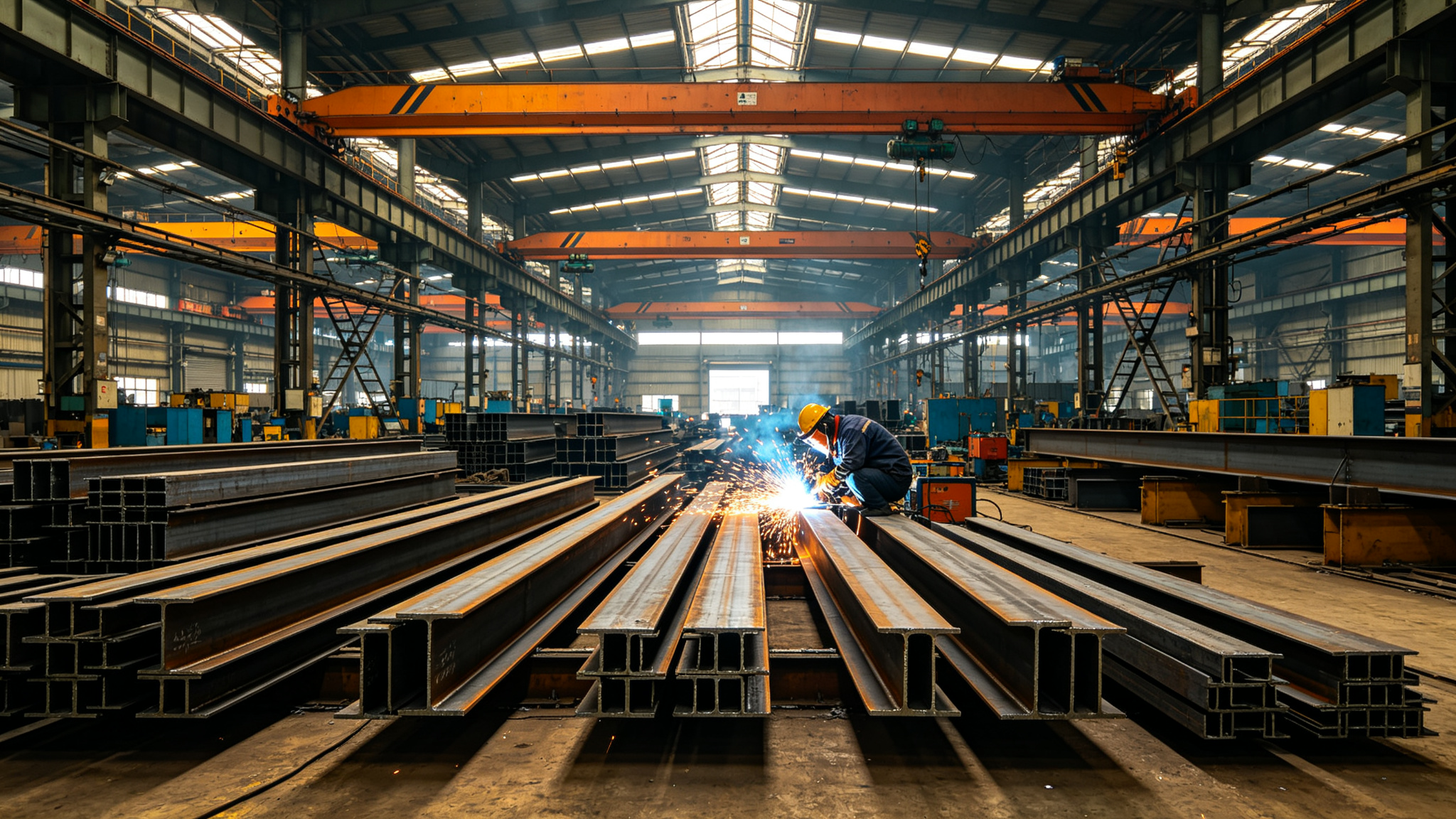 Steel structure fabrication workshop in China