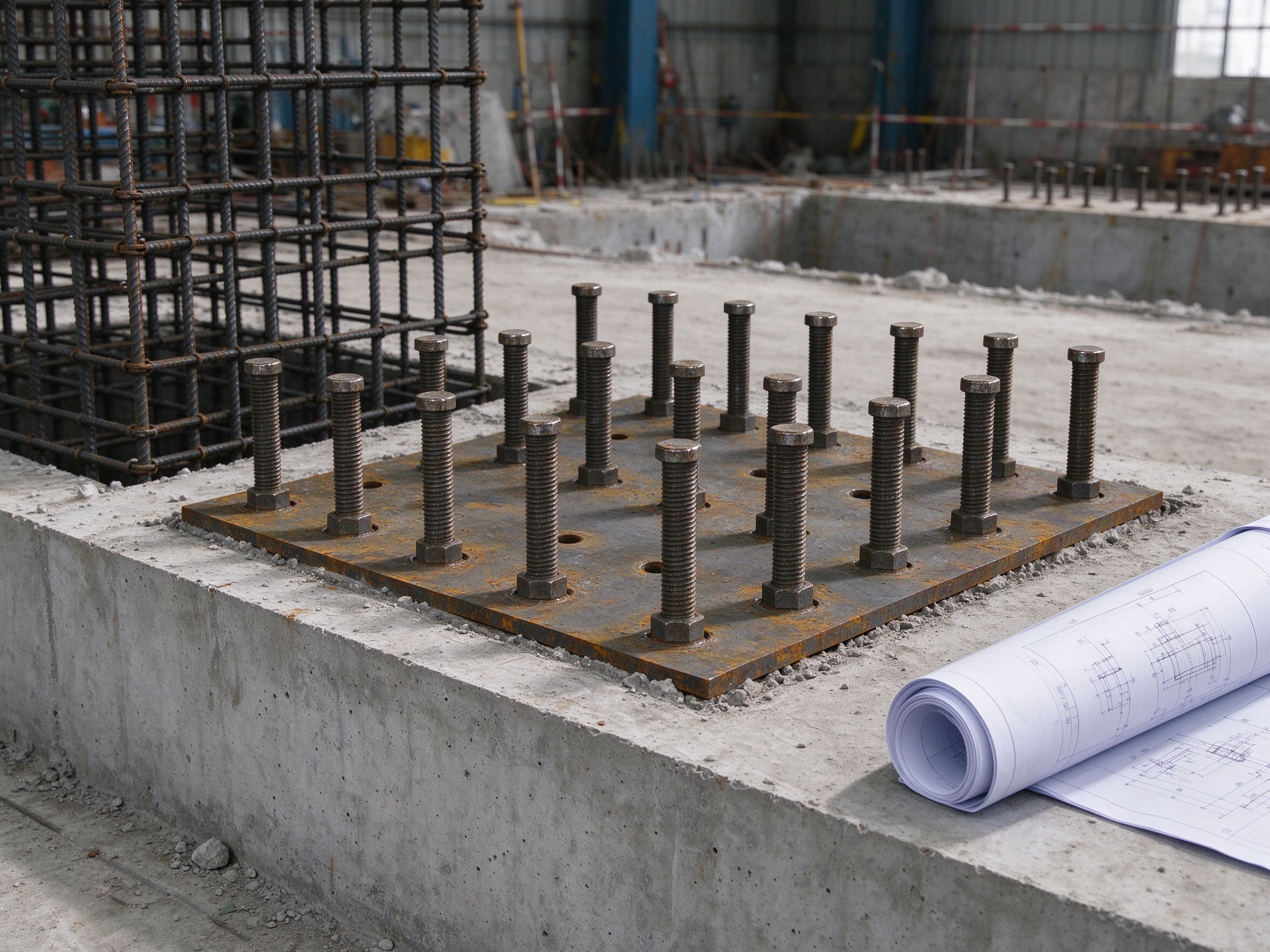 设备基础地脚螺栓与预埋件(概念示意图)