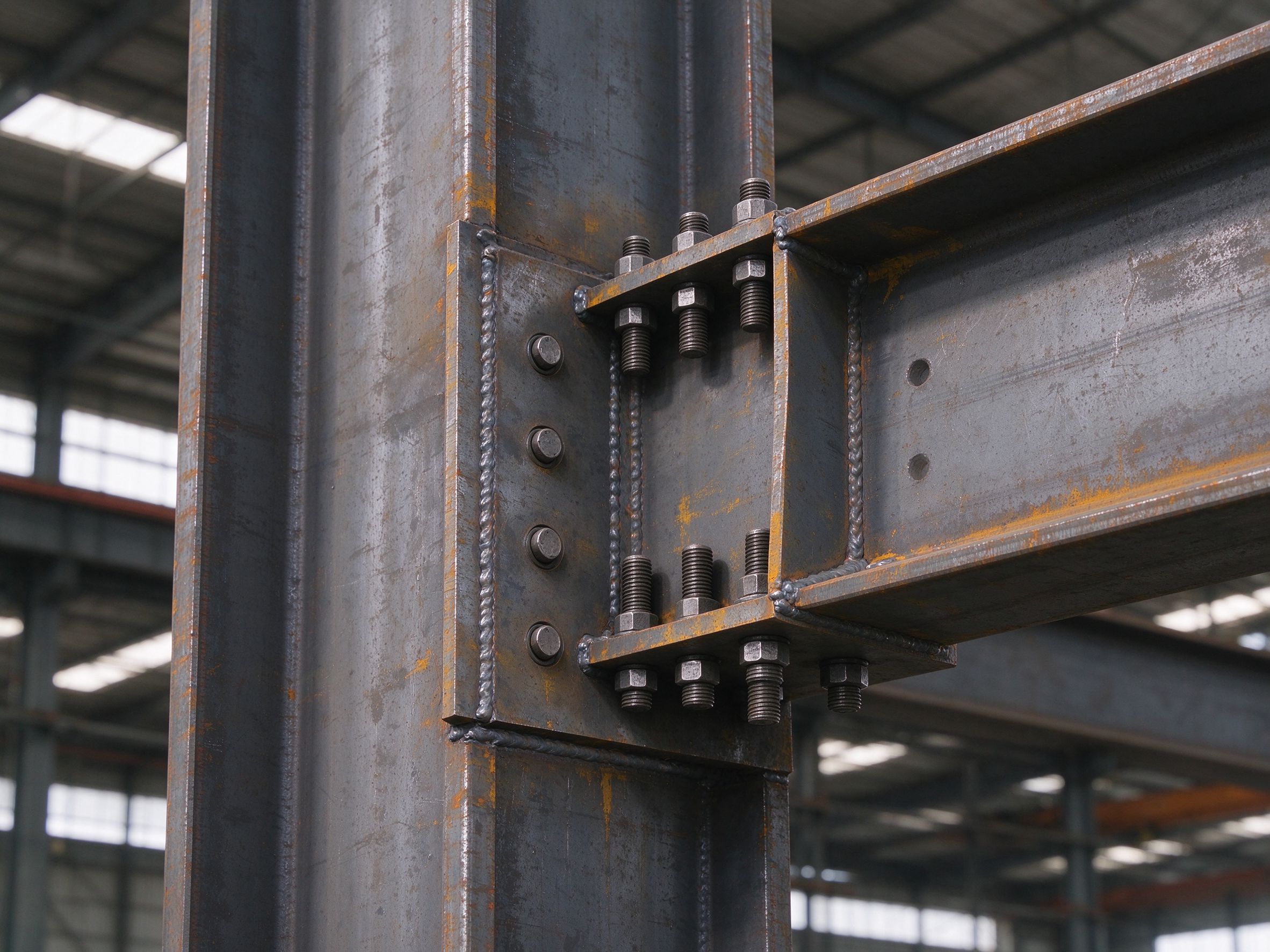 Connection detail between existing and new steel (illustrative concept image)