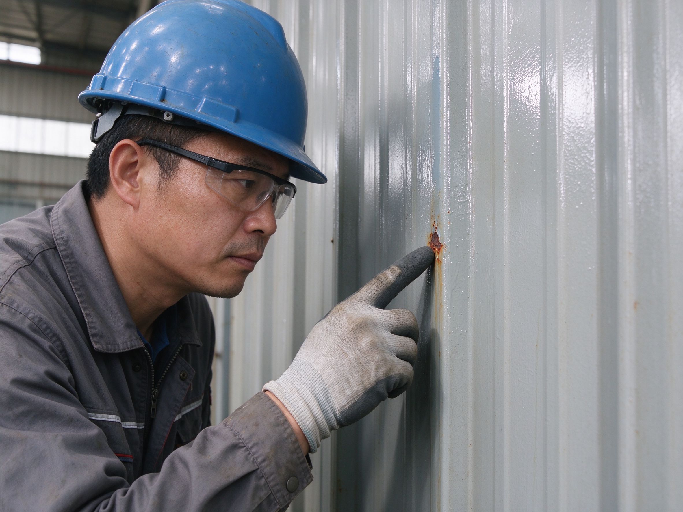 Coating and fastener condition check on cladding (illustrative concept image)