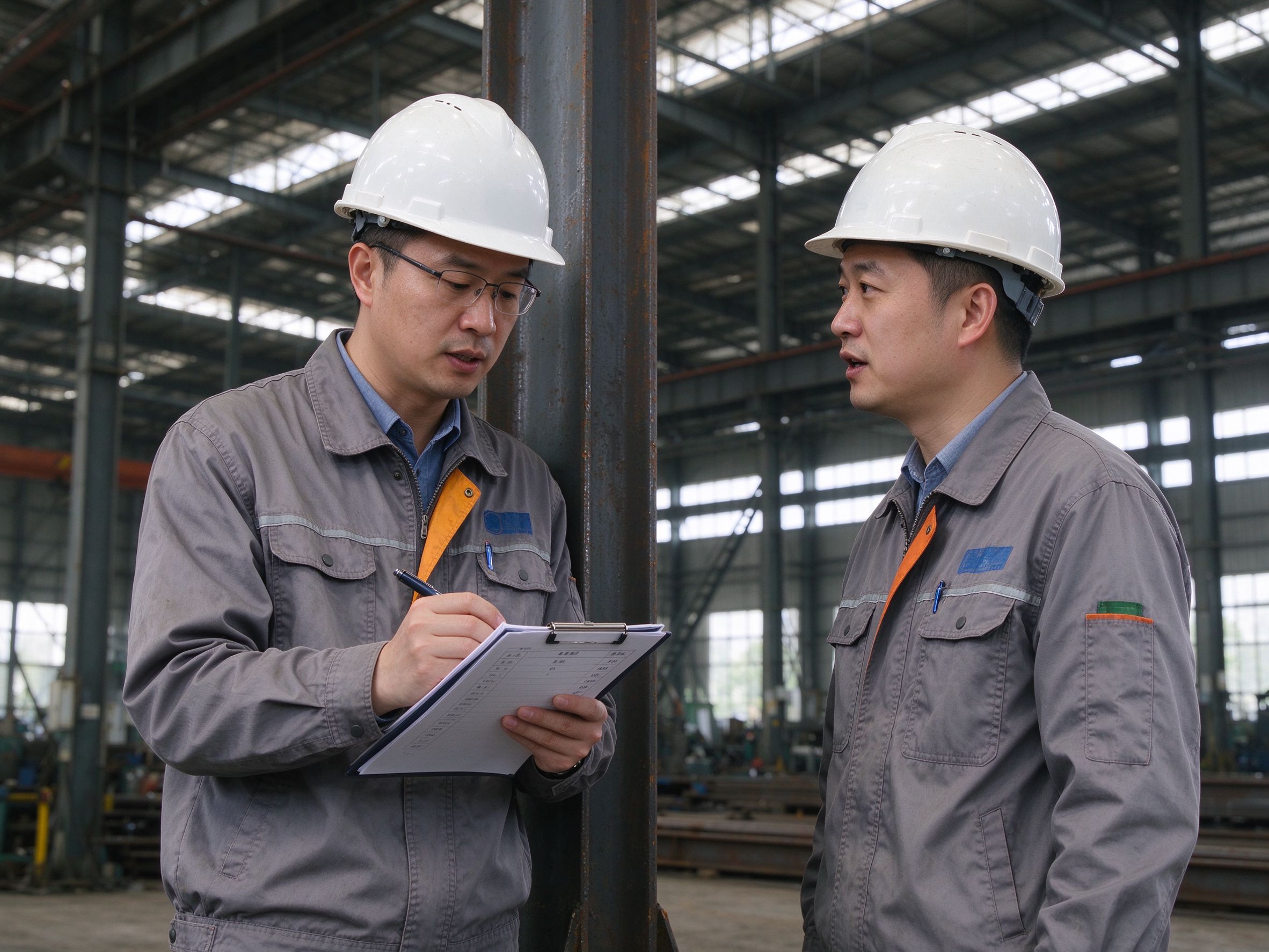 Engineer recording the inspection checklist (illustrative concept image)
