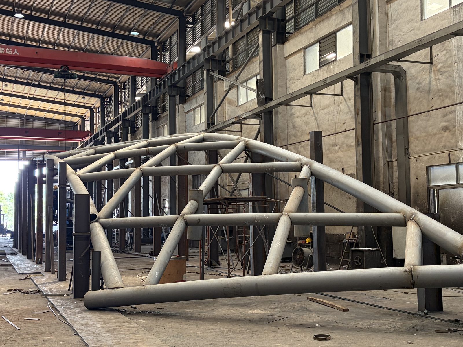 Complex steel components fabricated from shop drawings