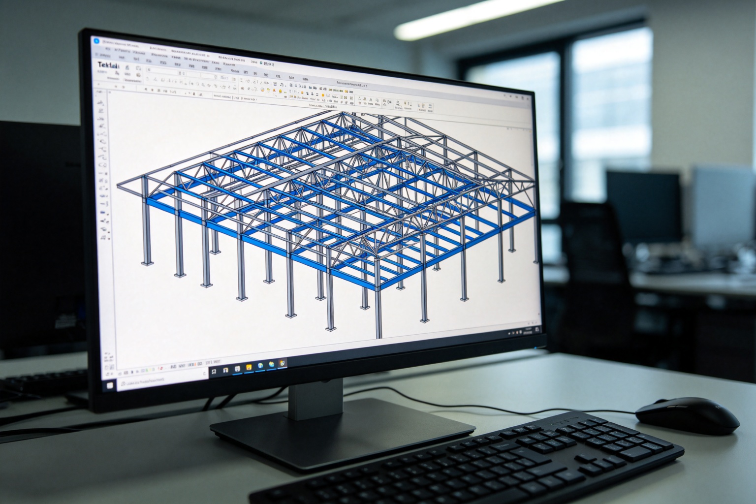 ZhongSai Tekla 3D structural steel modelling and detailing at its engineering office