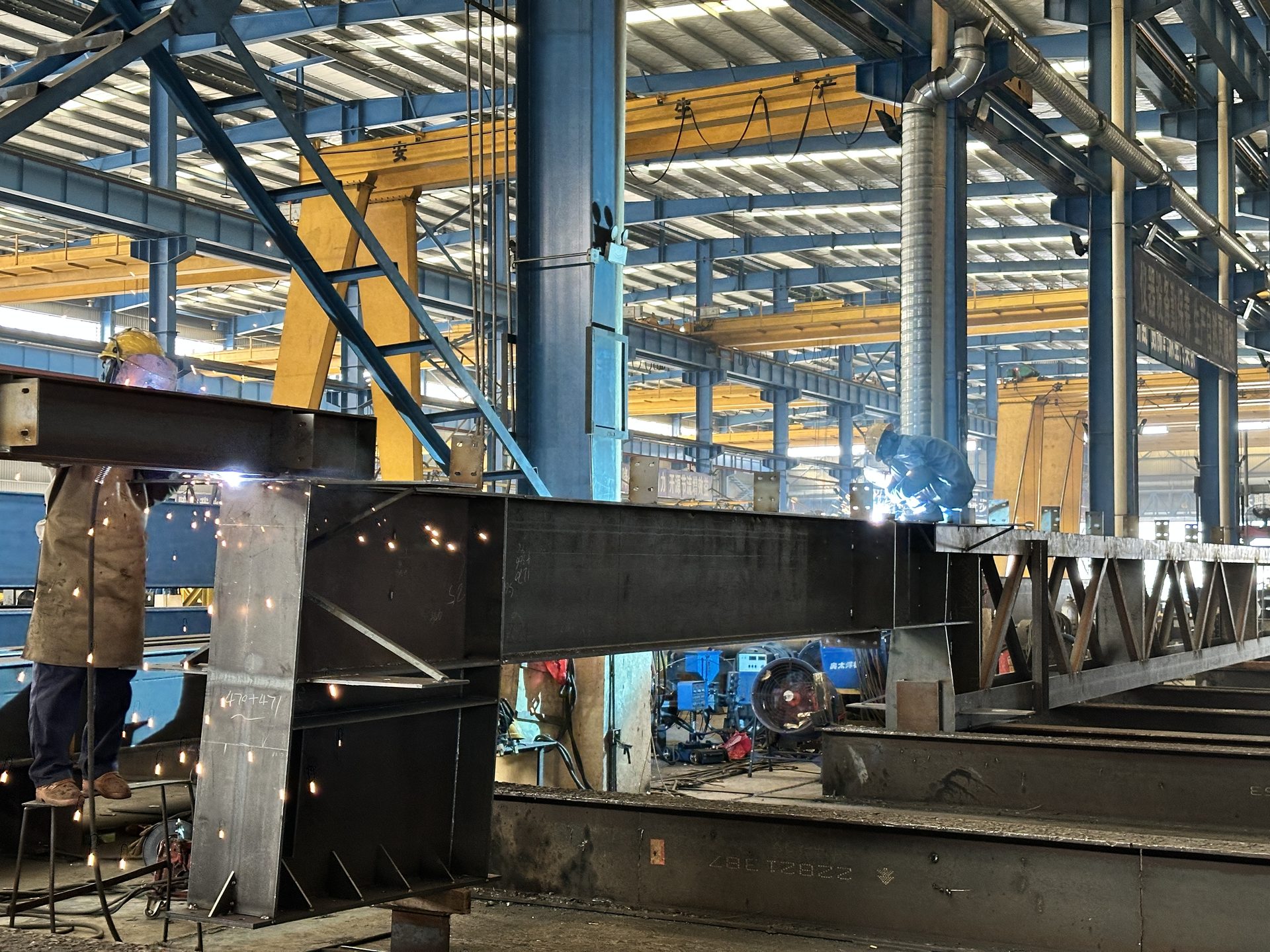 Structural steel assembly and welding at a ZhongSai manufacturing base in China