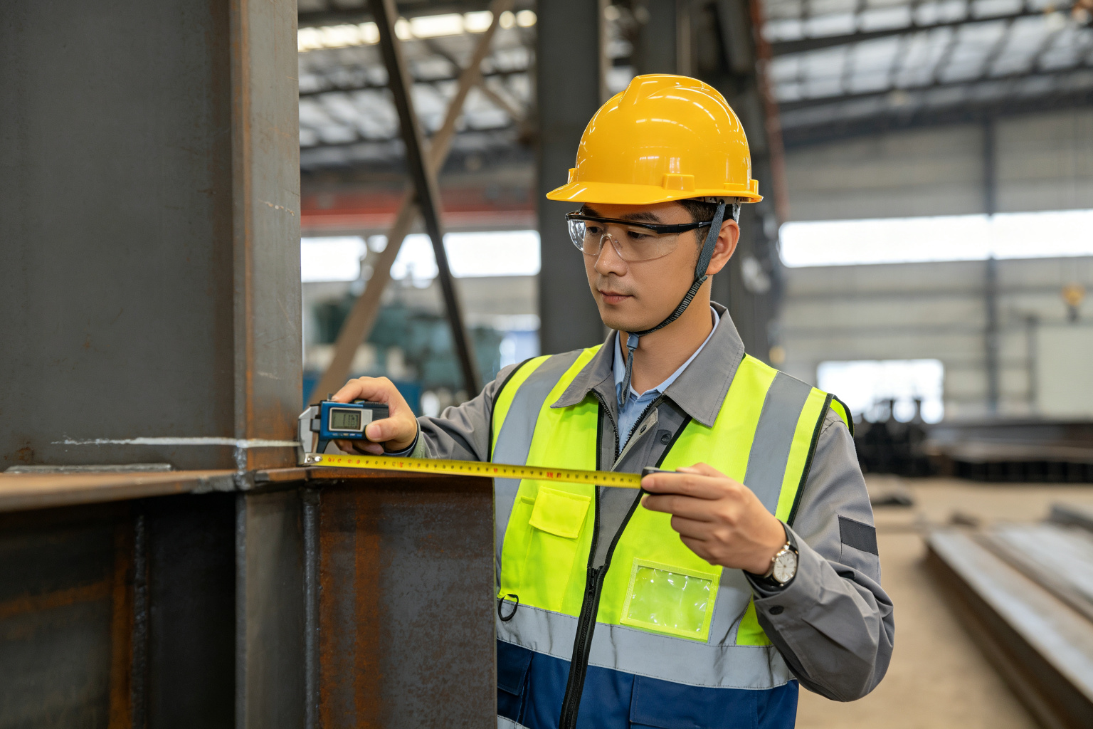 Dimensional quality inspection of fabricated steel members
