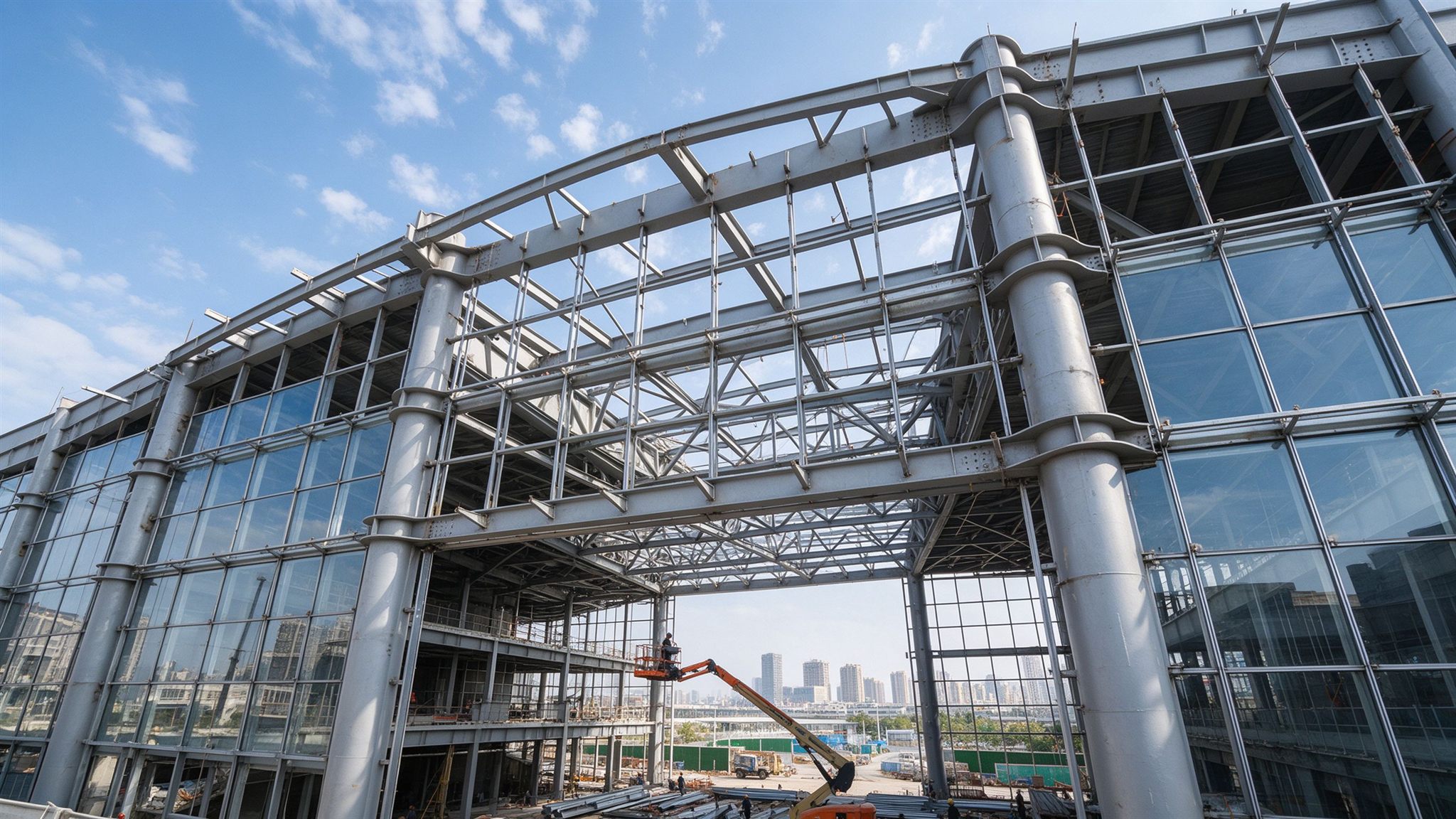 大型公共建筑外立面大跨度幕墙钢支撑框架